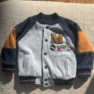 Kids Reversible Varsity Jacket - Gray and Navy